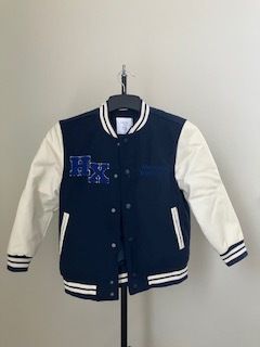 Lindex Kids College Jacket - Navy and Cream - Age 8-9 Years