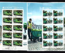 2013 Ireland Europa (Postal Vehicles) Commemorative Stamps Sheetlet Plate 1A1A1A1A Fine Used with Dublin cancel of 2nd May 2013 (First day of issue) on envelope extract.