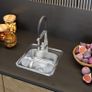 Sink with Siphon 38 x 38 cm - Built-in Steel Sink - Stainless Steel Sink with Tap Hole Image 7