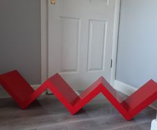 Red bookcase