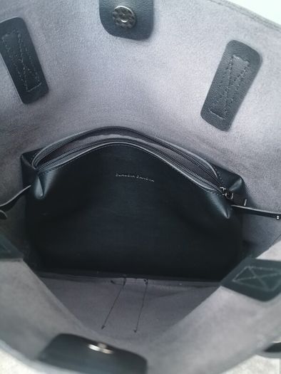 Black leather tote bag Claudia Canova