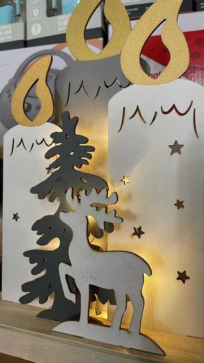 LED wooden Candles Christmas Decoration