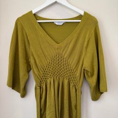 AWEAR Smocked Kimono Top Green Size S!
