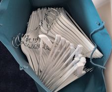 White wooden hangers
