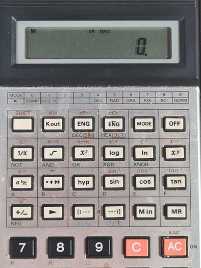 CASIO FX-100c vintage scientific calculator and case
