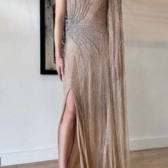 Rachel Gilbert Beaded Gown UK12