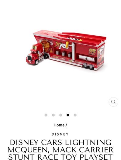 Disney Cars Lightning Mcqueen, Mack Carrier Stunt Race Toy Playset