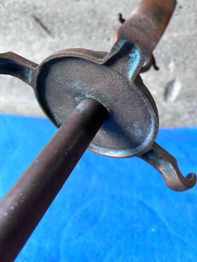 Unusual antique copper companion set holder