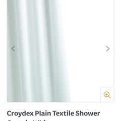 Almost new shower curtain, rail and rings
