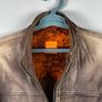 Vintage Hugo Boss Faded Leather Brown Jacket Size 52 Image 2