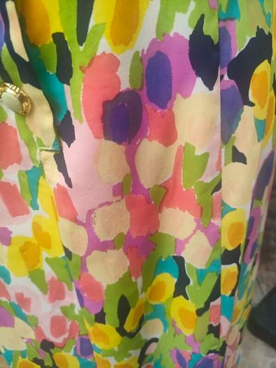 Vintage colourful print dress Paris