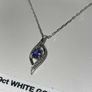 9ct White Gold Flame Diamond Pendant Necklace Chain Image 6