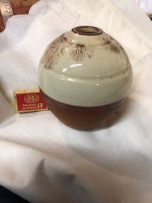 Glazed terracotta Mocka Ware Circular Vase