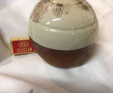 Glazed terracotta Mocka Ware Circular Vase