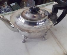 a antique silver plated tea pot c 1860