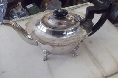 a antique silver plated tea pot c 1860
