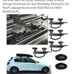 Car Roof Bars 4PCS/set Stainless Steel U-Bolts Clamps Universal Car Van Mounting Fitting Kit Car Roof Luggage Accessories Roof Box Car Roof Rack