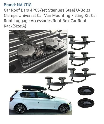 Car Roof Bars 4PCS/set Stainless Steel U-Bolts Clamps Universal Car Van Mounting Fitting Kit Car Roof Luggage Accessories Roof Box Car Roof Rack