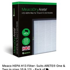 Meaco HEPA H13 Filter- Suits ARETE One & Two in sizes 10 & 12L - Pack of