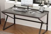 Modern Industrial Home Office Desk, PC Desk for Student Work Writing Study Gaming, Metal Wood Computer Table in Bedroom Workstation, Study PC Work Gaming Desks, Dark Oak 140cm