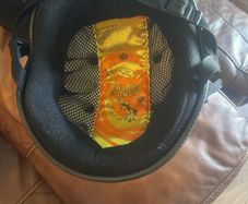 Two child's horse riding helmets