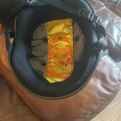 Two child's horse riding helmets