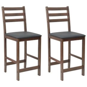 Dining Chairs 2 pcs Solid Rubber Wood Light Brown