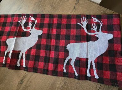 Christmas table runner with Reindeer