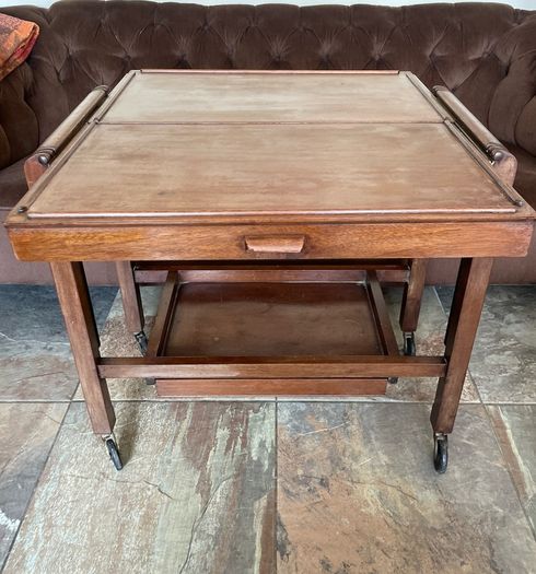 Antique Art Deco Metamorphic Side Table Tea Trolley 1920s