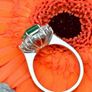 Beautiful 1970s Emerald & Diamond Ring - 18ct White Gold Image 4