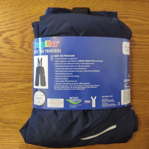 BNWT Lupilu Kids Navy Ski Trousers / Salopettes 4-6 Years (110/116)