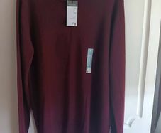 Mens Burgundy Crew Neck Sweater