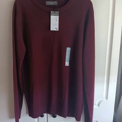 Mens Burgundy Crew Neck Sweater