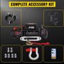 New winch 6  tone 12v suit recovery jeep  etc Electric Winch 13500 LBS/ 6123KG 12V 27M/92FT Synthetic Tow Rope 3 remote contro Image 6
