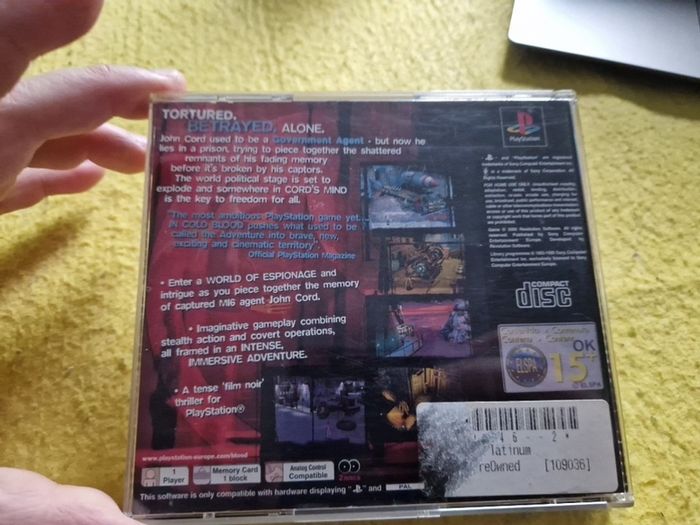 In Cold Blood PlayStation1 Ps1 PlayStation2 Ps2 Games Original