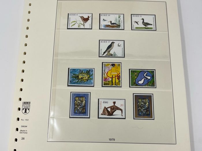 1972-91 Ireland Mint Never Hinged Stamp Collection in Lindner Album. Contained on 56 Lindner Album Pages. 58 Images.