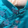 Vintage blue cheongsam, brocade, small, hand taylored, D18 post 6e Image 2
