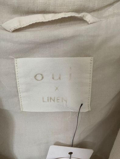 Designer brand Oui ladies cream linen jacket BRAND NEW