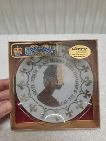 Vintage Queen Elizabeth Silver jubilee pin dish