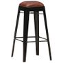 Bar Stools 4 pcs Black Real Leather Image 9