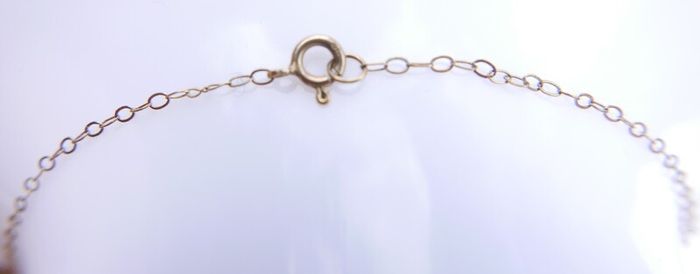 Vintage 9Ct Gold  Necklace With Real Pearl Pendant length 19,8" - 0,75g