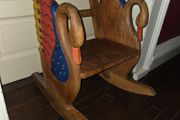 Madrigal Studios Carved Rocking Double Swans Chair