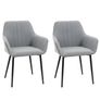 Mid-Century Dining Chairs Set of 2, Light Grey Image 2
