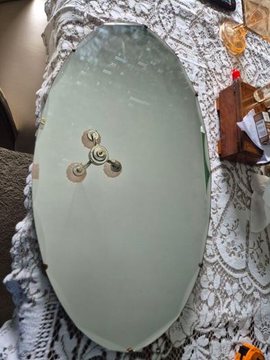 Vintage Art Deco oval bevelled Mirror