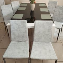 Calligaris dining table and 6 chairs