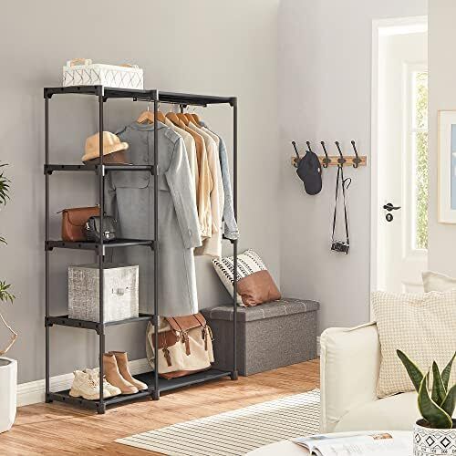 Freestanding Wardrobe, Foldable Closet, Coat Rack with Clothes Rails