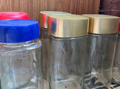 6 Large Jars With Screw Lids
