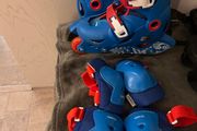 kids inline skates and safety gear