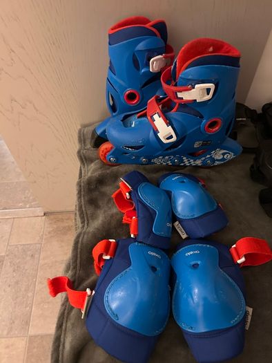kids inline skates and safety gear