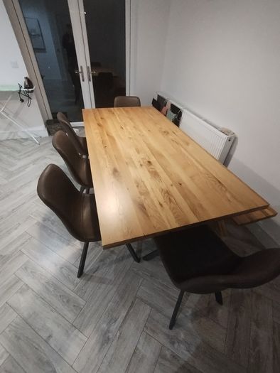 Oak 2M Rectangular Dining Table & Chairs